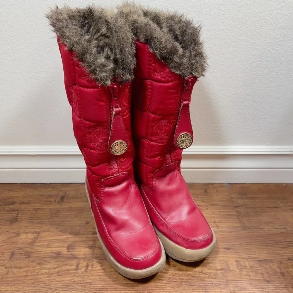 Juicy Couture Quilted Faux Fur Snowflurry Lining Winter Wedge Boots
